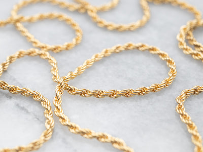 Yellow Gold Rope Twist Chain with Lobster Clasp