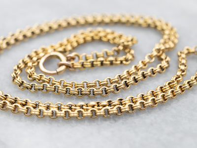 Yellow Gold Rolo Chain with Spring Ring Clasp
