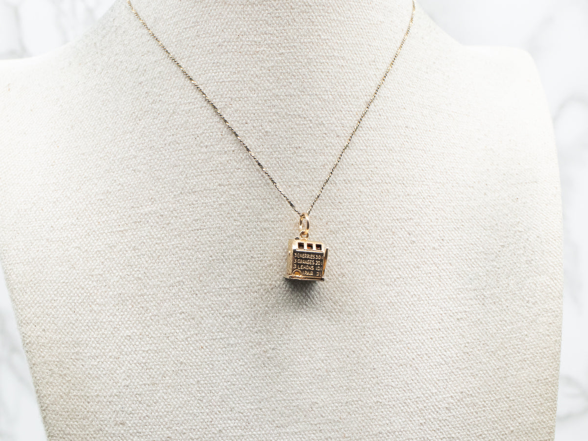 Yellow Gold Slot Machine Charm