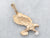 Yellow Gold Eagle Pendant with Bezel Set Diamond Accent