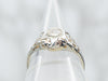 White Gold Old Mine Cut Diamond Solitaire Engagement Ring