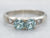 White Gold Blue Zircon Ring with Diamond Accents