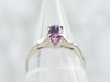 Vintage Dark Pink Sapphire Platinum Engagement Ring