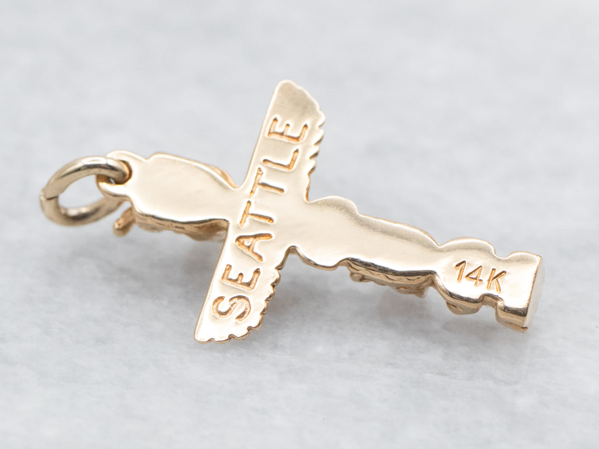 Vintage Gold "Seattle" Totem Poll Charm