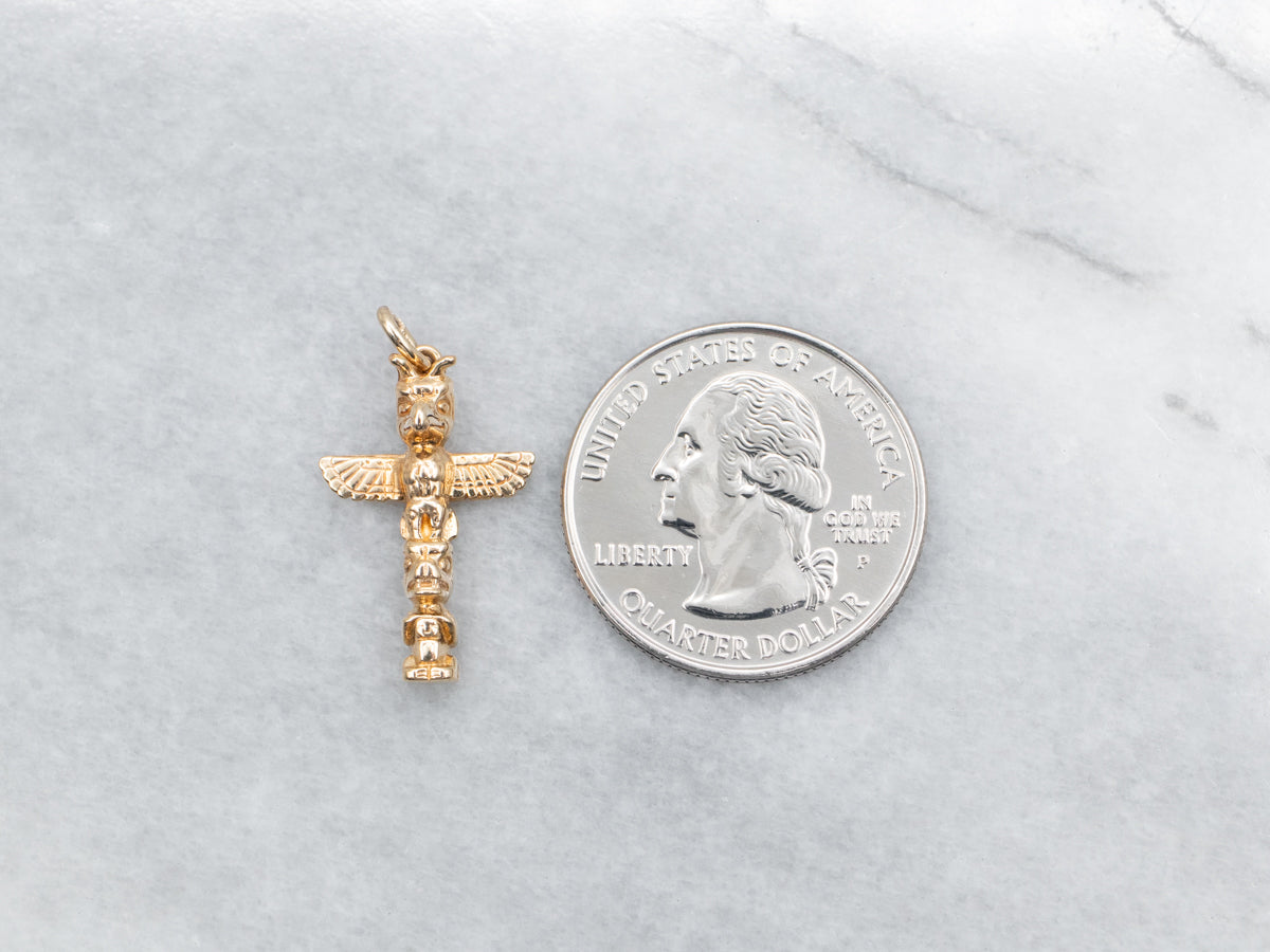 Vintage Gold "Seattle" Totem Poll Charm