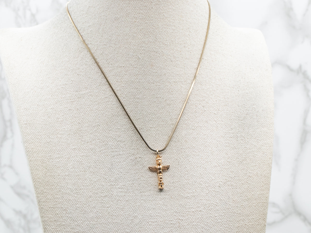 Vintage Gold "Seattle" Totem Poll Charm