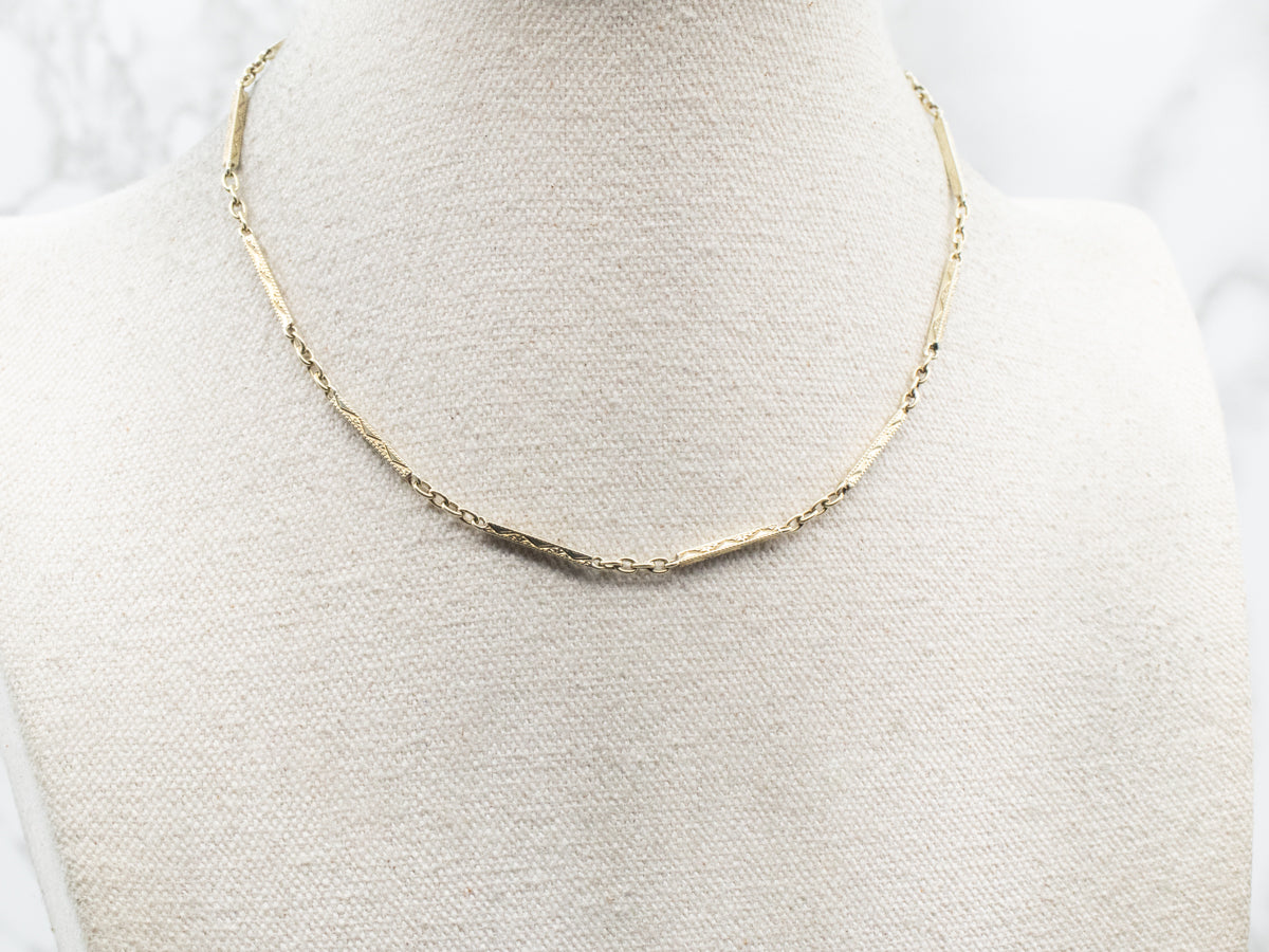 Ornate Retro Era Green Gold Pocket Watch Chain