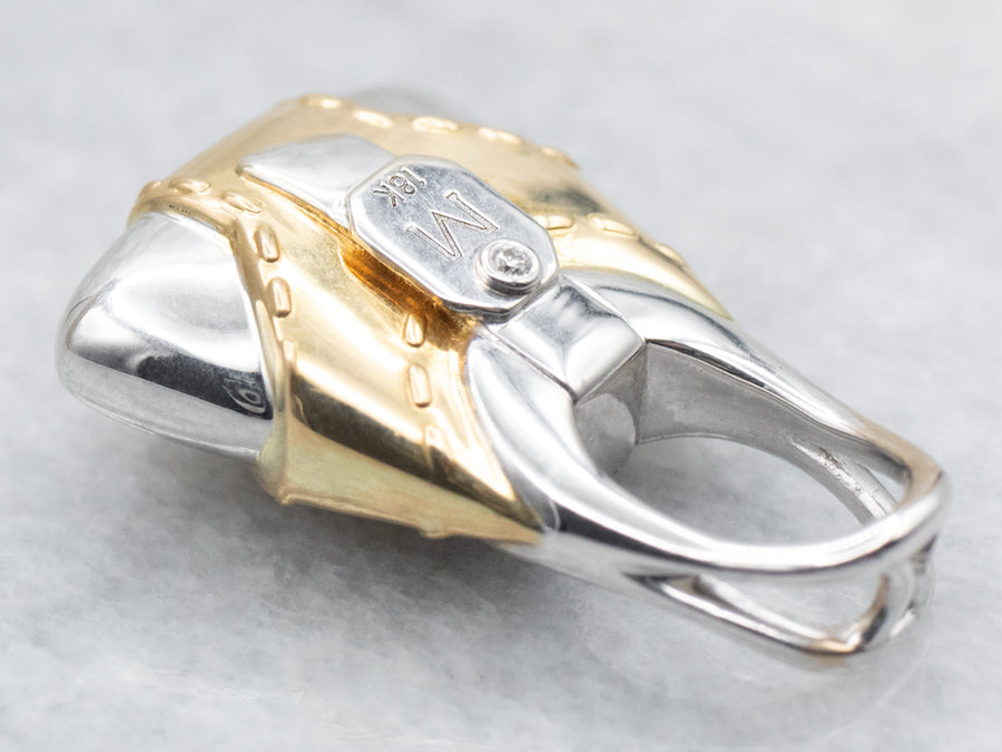 18K Gold Designer Diamond Handbag Pendant