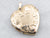 Gold Heart Shaped Locket with Etched Heart and Botanical Details