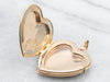 Gold Heart Shaped Locket with Etched Heart and Botanical Details