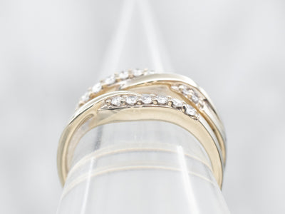 White Gold Twisted Diamond Enhancer Wedding Band
