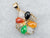 Yellow Gold Multi Colored Dyed Jade and Black Onyx Cluster Pendant