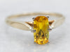 Two Tone Gold Yellow Sapphire Solitaire Ring