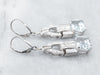 White Gold East to West Blue Topaz Drop Earrings with Diamond Accents
