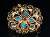 Yellow Gold Opal Cluster Brooch or Pendant with Diamond Accent