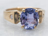 Yellow Gold Purple Sapphire Ring with Diamond Accents