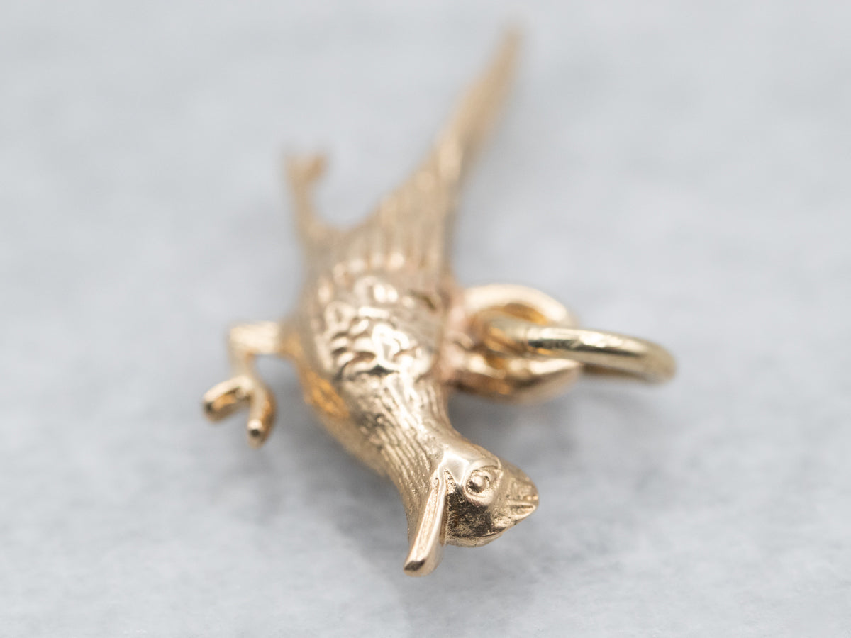 Yellow Gold Roadrunner Charm