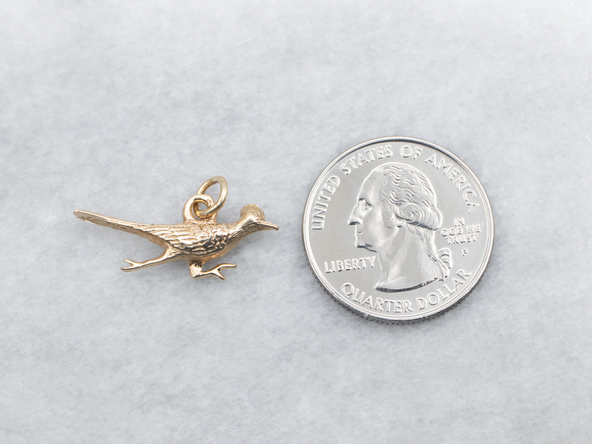 Yellow Gold Roadrunner Charm