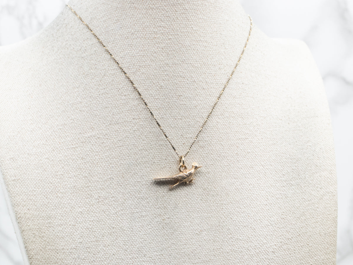 Yellow Gold Roadrunner Charm