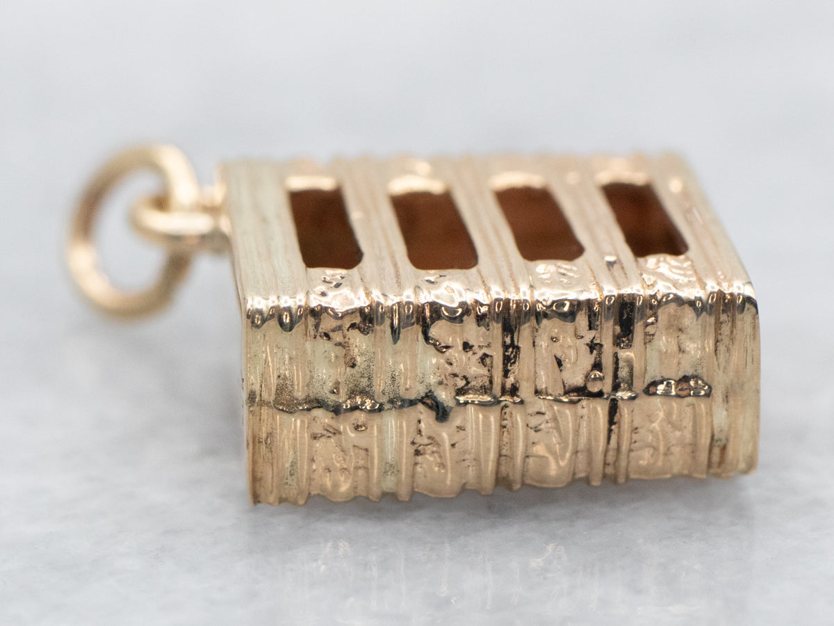 Yellow Gold Slotted Box Charm