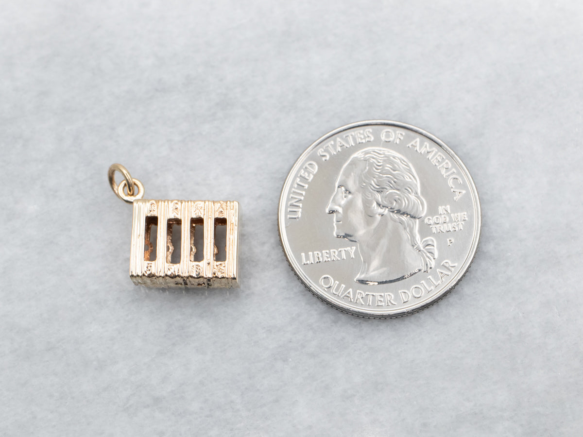 Yellow Gold Slotted Box Charm
