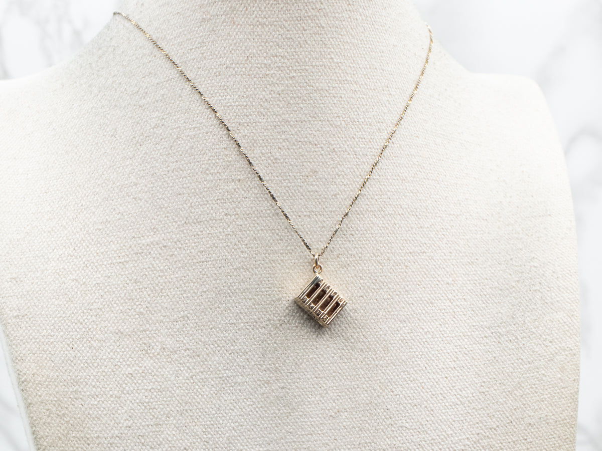 Yellow Gold Slotted Box Charm