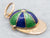 Yellow Gold Blue and Green Enamel Hat Charm