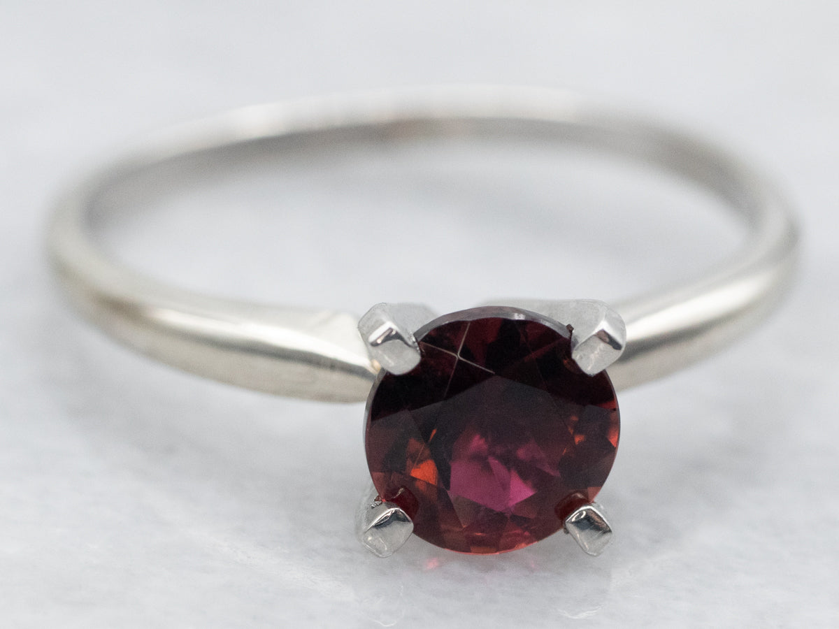 Blackberry Tourmaline Solitaire Ring