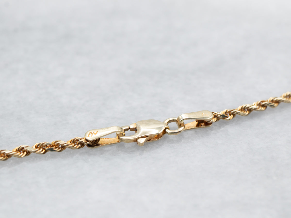 Yellow Gold Rope Twist Chain with Lobster Clasp