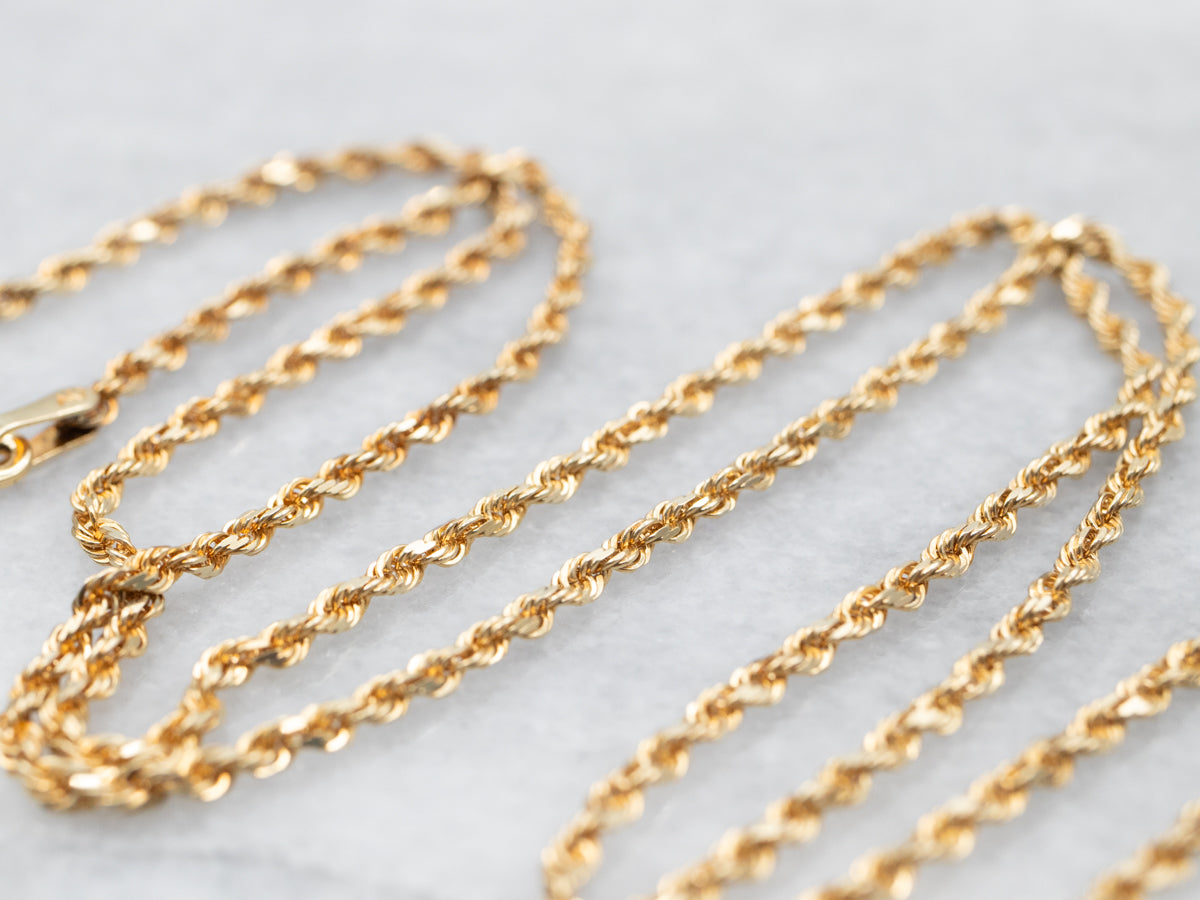 Yellow Gold Rope Twist Chain with Lobster Clasp