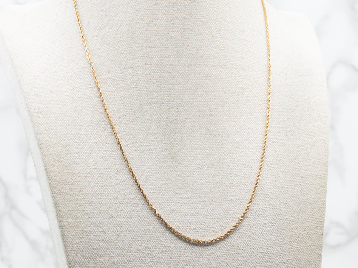 Yellow Gold Rope Twist Chain with Lobster Clasp