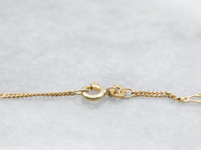 Yellow Gold Filigree Link Station Chain with Spring Ring Clasp