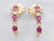 Ruby and Diamond J Hoop Earrings