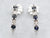 White Gold Sapphire and Diamond J Hoop Earrings