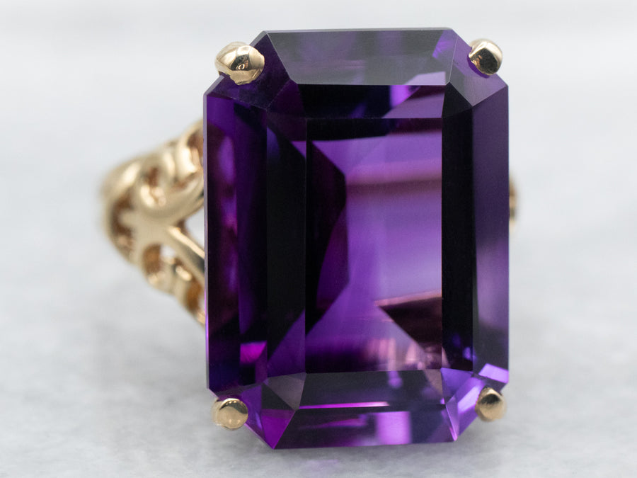Bold Amethyst Solitaire Cocktail Ring