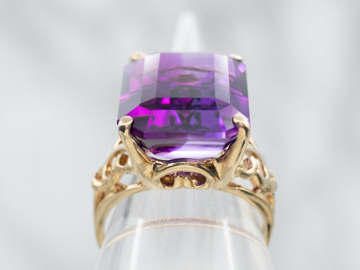 Bold Amethyst Solitaire Cocktail Ring