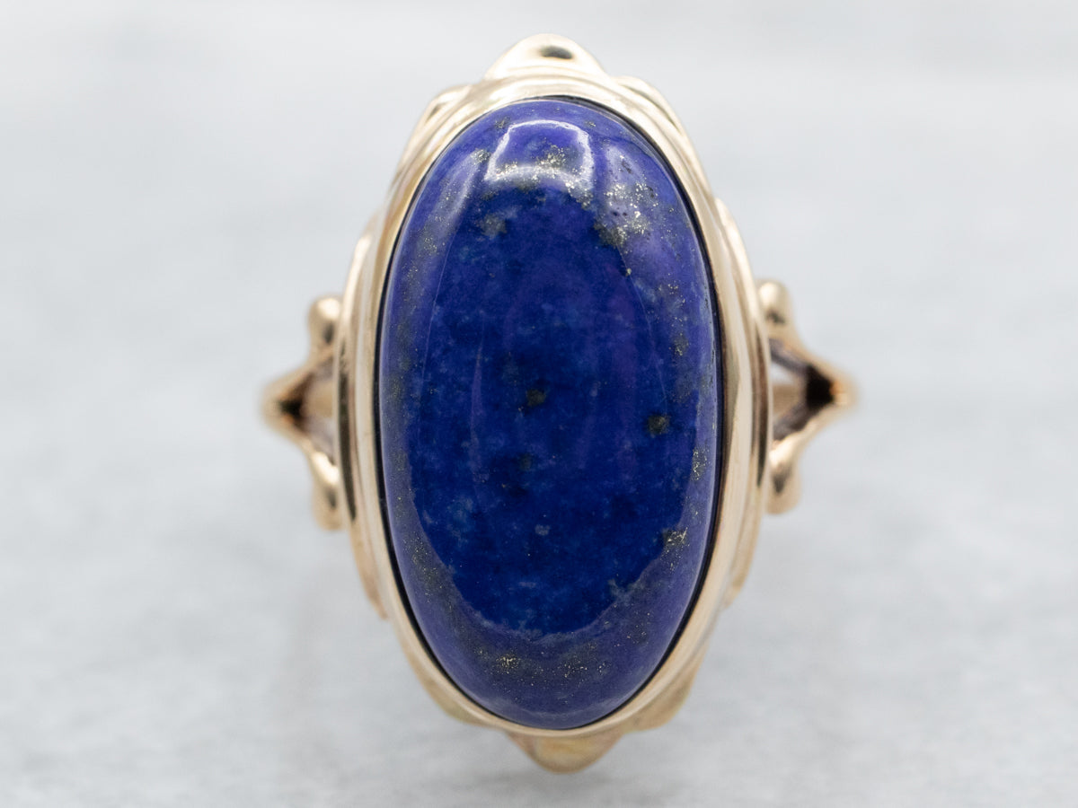 Vintage Gold Lapis Cocktail Ring