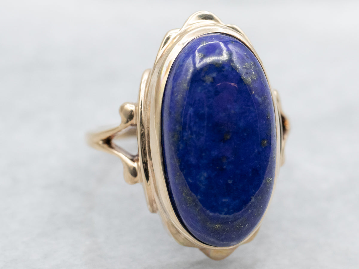 Vintage Gold Lapis Cocktail Ring