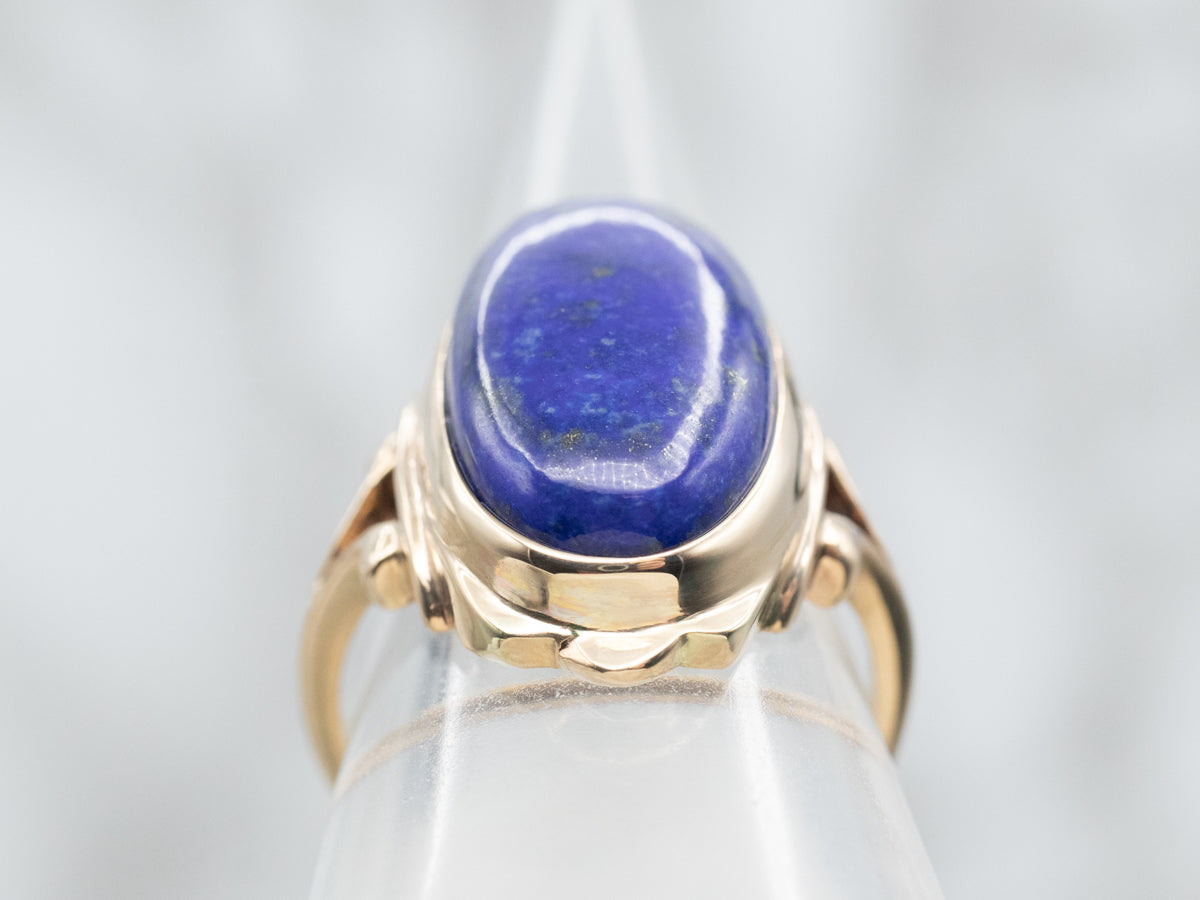Vintage Gold Lapis Cocktail Ring