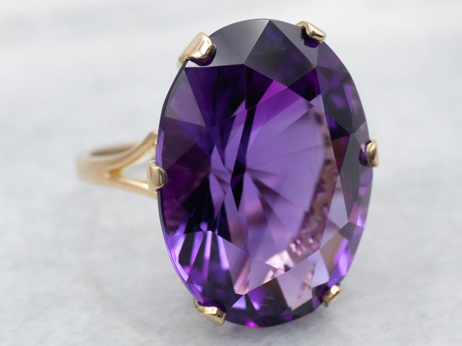 Amethyst Solitaire Cocktail Ring