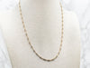 Two Tone Gold Beaded Tube Station Necklace