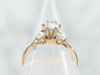 Vintage Brilliant Diamond Engagement Ring with Botanical Details