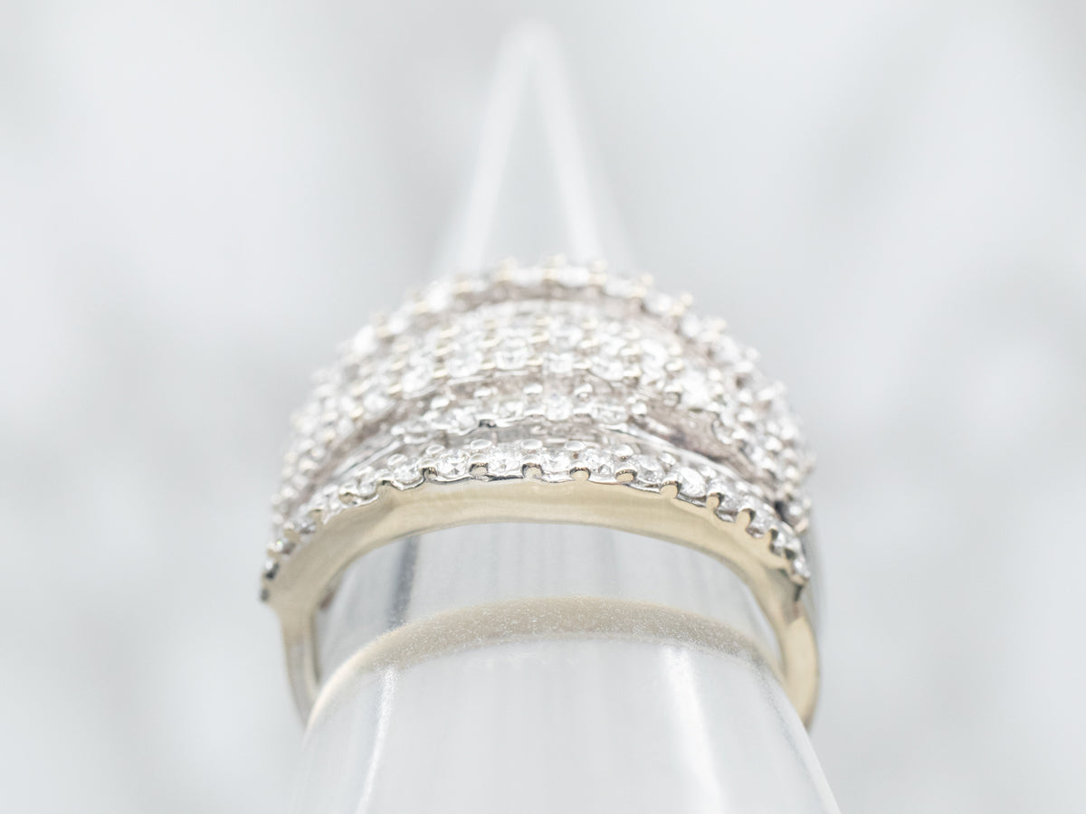 Stunning Round and Baguette Cut Diamond Cocktail Band