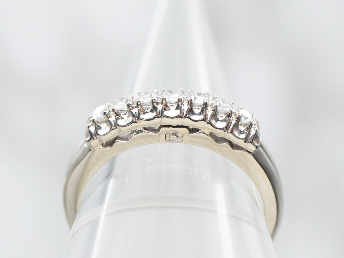 Scalloped White Gold Diamond Band
