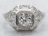 Antique Art Deco Old European Cut Diamond Engagement Ring