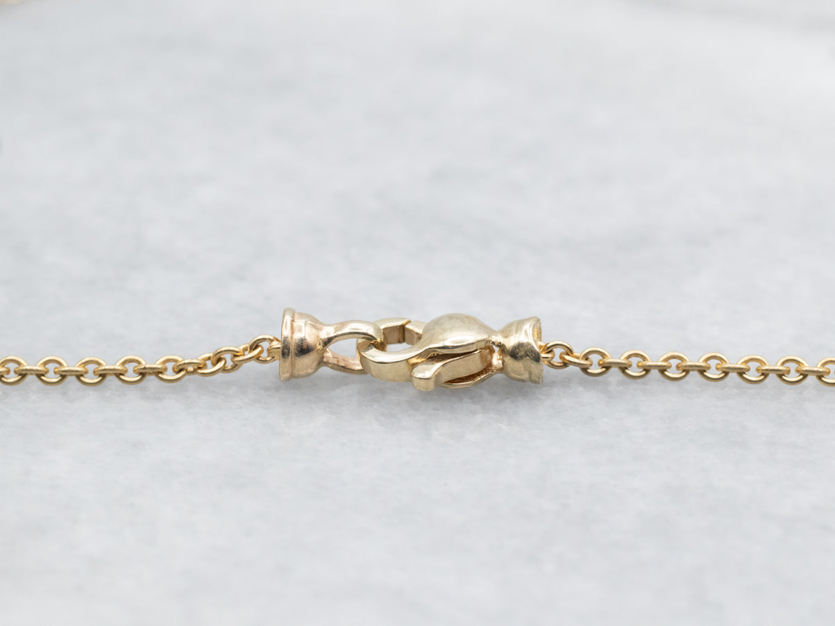 Modernist Gold Diamond Encrusted Heart Pendant Necklace