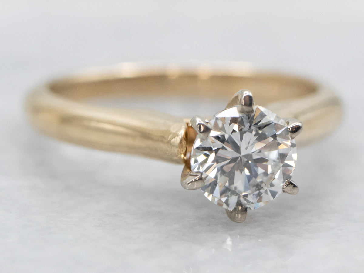 Modern Round Brilliant Diamond Solitaire Engagement Ring