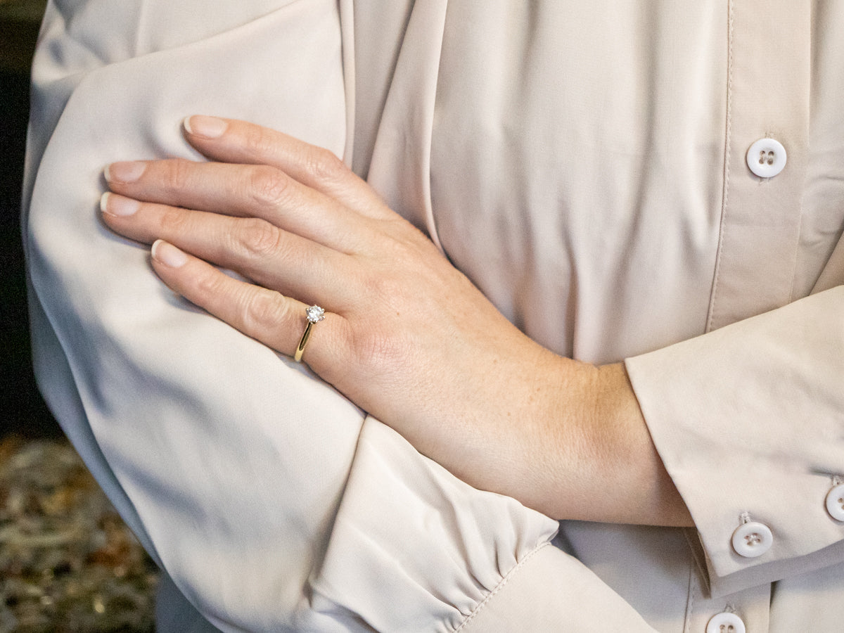 Modern Round Brilliant Diamond Solitaire Engagement Ring