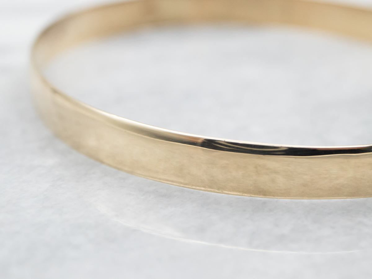 Yellow Gold Plain Bangle Bracelet