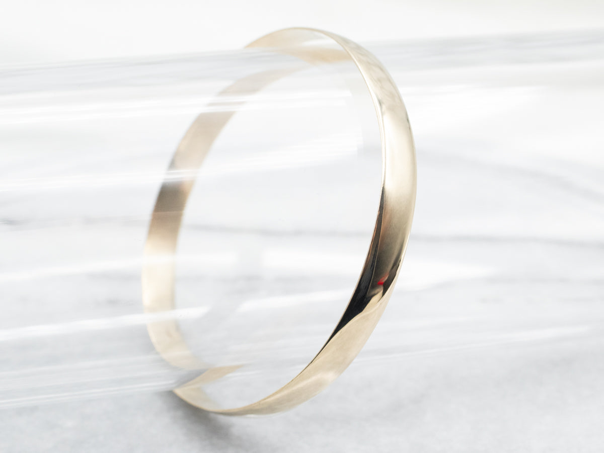 Yellow Gold Plain Bangle Bracelet